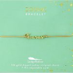 Lucky Feather Zodiac Bracelet - 14K Gold-Dipped Zodiac Constellation Celestial Sign Bracelet - Birthday Gifts for Women and Teenagers on Adjustable 7" - 8" Cord with Sliding Toggle - Taurus for men