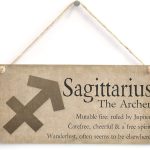 Hty Sagittarius The Archer - Beautiful Spiritual Gift Astrology Sign of The Zodiac Plaque 10" x 5"（25x12.5 cm） - Sagittarius Home Decor for men