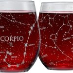 Greenline Goods Scorpio Stemless Wine Glasses Zodiac Scorpio Set Hand Etched 15 oz (Set of 2) - Astrology Sign Glassware - Scorpio Products for men