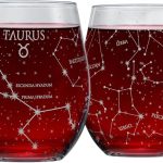 Greenline Goods Taurus Stemless Wine Glasses Zodiac Taurus Set Hand Etched 15 oz (Set of 2) - Astrology Sign Glassware - Taurus Products for men