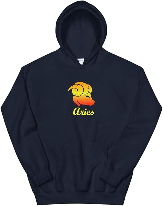 Aries Fire Sign Graphic Zodiac Birthday Gift Idea Horoscope Design Unisex Hoodie - Aries Hoodie for men