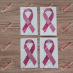 4X Reflective 4'' Pink Ribbon for Breast Cancer Decal Sticker Vinyl - Cancer Car Accessories for men