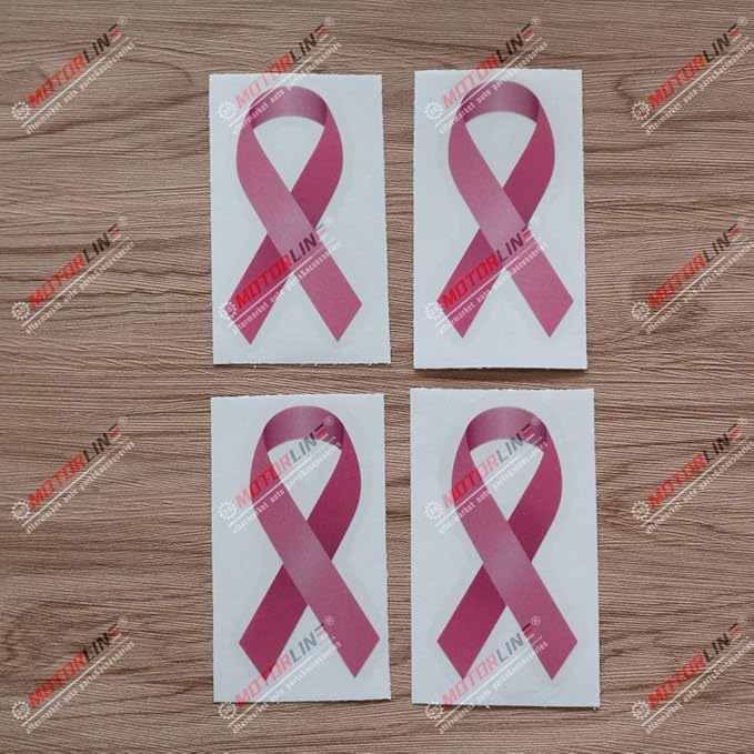4X Reflective 4'' Pink Ribbon for Breast Cancer Decal Sticker Vinyl - Cancer Car Accessories for men