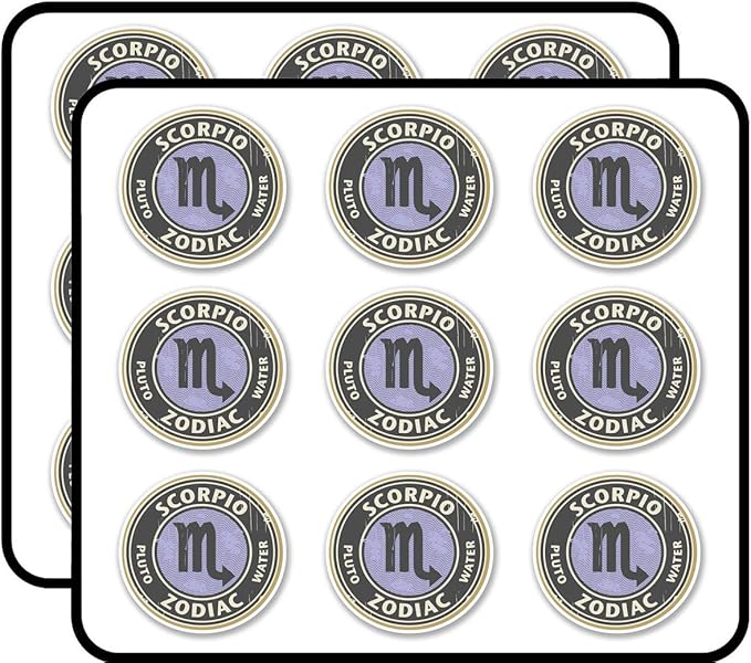 Scorpio Star Sign 2" 18 Pack Planner Calender Scrapbooking Crafting Stickers - Scorpio Sticker for men