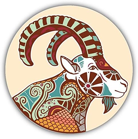Aries Zodiac Sign Round Ornament Sticker Decal Design - Aries Sticker for men