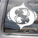 Pisces Fish Zodiac Astrology - Horoscope Sign Symbol - Cars Trucks Moped Helmet Hard Hat Auto Automotive Craft Laptop Vinyl Decal Window Wall Sticker 08061 - Pisces Car Accessories for men