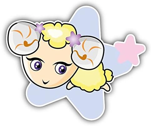 Aries Zodiac Sign Cartoon Sticker Decal Design - Aries Sticker for men