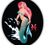Zirni Pisces Horoscope Sign Sexy Sticker Decal Design - Pisces Car Accessories for men