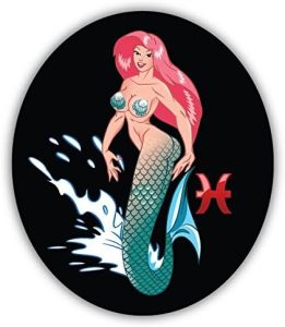 Zirni Pisces Horoscope Sign Sexy Sticker Decal Design - Pisces Car Accessories for men