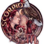 Scorpio Astrological Zodiac Horoscope Sign with Eagle and Scorpion - Bumper Sticker/Decal (4.25" X 4.75") - Scorpio Sticker for men