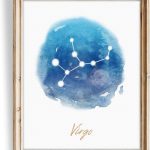 Watercolor Constellation - Virgo - Art Print - Unframed - 8x10 | Elegant and Ethereal Art Prints | Celestial Zodiac Wall Art for Astrology Enthusiasts | Perfect for Bedrooms, Home or Offices - Virgo Poster for men