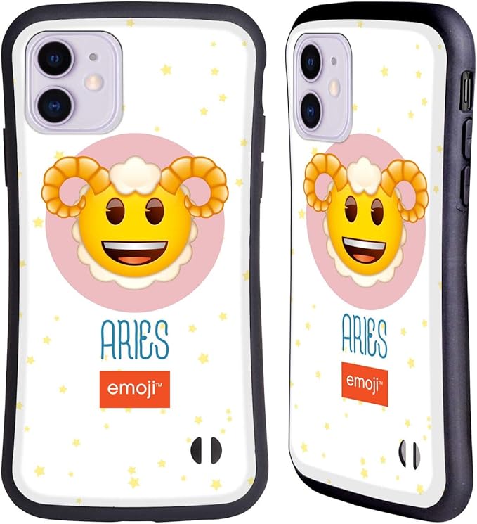 Head Case Designs Officially Licensed Emoji® Aries Zodiac Signs Hybrid Case Compatible with Apple iPhone 11 - Aries Phone Case for men