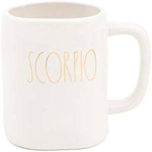 Rae Dunn SCORPIO Mug - DOUBLE SIDED - zodiac sign - GOLD LL lettering - ceramic - very rare! - Scorpio Products for men