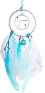 Cancer Constellation Sign Zodiac Dream Catcher Wind Chime Car Hanging Pendant - Cancer Car Accessories for men