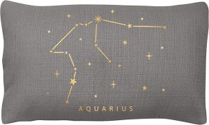 Karma Gifts, Aquarius Zodiac Lumbar Pillow - Aquarius Pillow for men