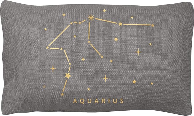 Karma Gifts, Aquarius Zodiac Lumbar Pillow - Aquarius Pillow for men