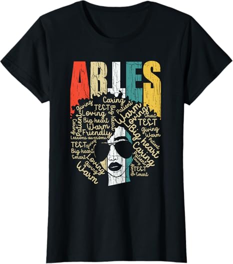 Womens Retro Vintage Aries Birthday Costume African American Gift T-Shirt - Aries T-Shirt for men