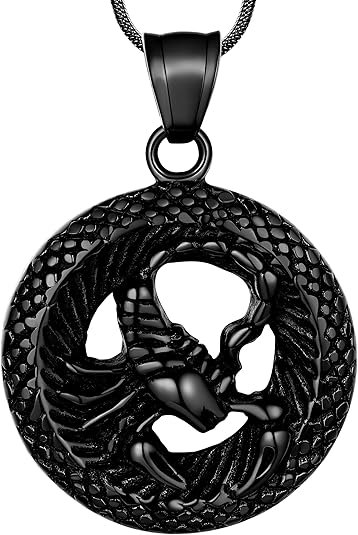 12 Constellation Necklace Zodiac Star Sign Horoscope Pendant 316L Stainless Steel Astrology Birthday Gifts Mens/Women Jewelry - Scorpio Accessories for men