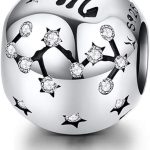Constellation Charm 925 Sterling Silver Birthstone Bead for Pandora Charms Bracelet-Gift for Anniversary Birthday Christmas Day - Scorpio Accessories for men