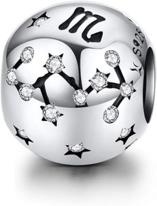 Constellation Charm 925 Sterling Silver Birthstone Bead for Pandora Charms Bracelet-Gift for Anniversary Birthday Christmas Day - Scorpio Accessories for men