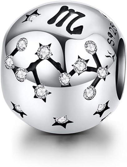 Constellation Charm 925 Sterling Silver Birthstone Bead for Pandora Charms Bracelet-Gift for Anniversary Birthday Christmas Day - Scorpio Accessories for men