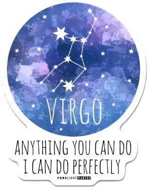 Funny Astrology Zodiac Signs Die Cut Bumper Stickers, Car Art, Bike Vinyl, Weatherproof (Virgo - Anything You Can Do, I Can Do Perfectly) - Virgo Poster for men