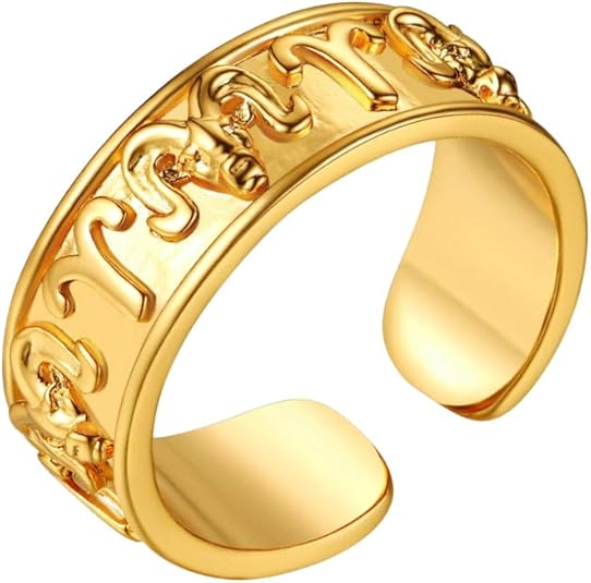 18K Gold Plated Horoscope Zodiac Band Rings Constellation Astrology Adjustable Statement Ring for Women or Girls, with Gift Box - Aries Ring for men