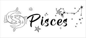 Stick and Peel Pisces Zodiac Sign Constellation Pattern Wall Decal - 9" x 20" DIY Vinyl Adhesive Astrological Symbol Home Decor Bedroom Living Room Decoration Sticker - Black - Pisces Home Decor for men