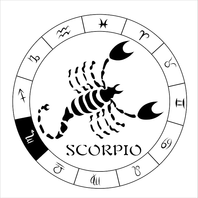 Scorpio Constellation Symbol Wall Art Decal - 20" x 20" Vinyl Adhesive DIY Home Astrology Zodiac Pictograph Signs Home Design | Stick and Peel Bedroom Living Room Decoration Sticker - Black - Scorpio Sticker for men