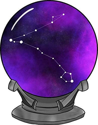 Pisces Constellation Galaxy Crystal Ball Window Truck Car Vinyl Bumper Sticker Decal 5'' x 4'' - Pisces Car Accessories for men