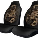 Foruidea Vintage Horoscope Scorpion Tattoo Pattern Car Seat Covers Set of 2 Vehicle Seat Protector Car Covers for Auto Cars Sedan SUV Automotive Interior - Aquarius Car Seat Cover for men