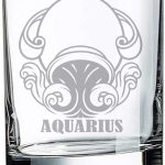 Alankathy Mugs Zodiac Sign birth Wine Glass Aquarius (10 OZ WHISKEY ROCK GLASS) - Aquarius Mug for men