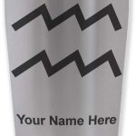 LaserGram 16oz Commuter Mug, Zodiac Sign Aquarius, Personalized Engraving Included - Aquarius Mug for men