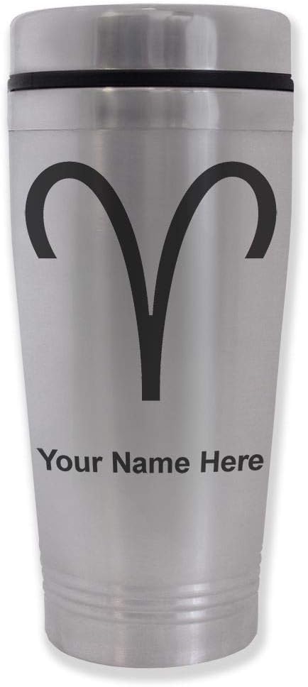 LaserGram 16oz Commuter Mug, Zodiac Sign Aries, Personalized Engraving Included - Aries Mug for men