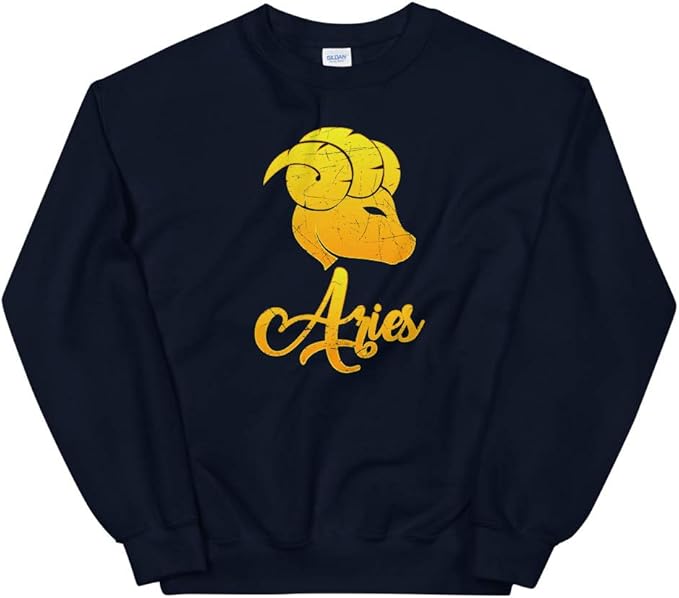 Vintage Aries Zodiac Sign Retro Horoscope Birthday Gift Idea Unisex Sweatshirt - Aries Sweatshirt for men