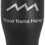 LaserGram 20oz Vacuum Insulated Pilsner Mug, Zodiac Sign Aquarius, Personalized Engraving Included (Black) - Aquarius Mug for men