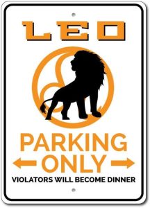 Leo Sign, Leo Parking Sign, Leo Decor, Leo Sign, Lion Aluminum Decor - 12" x 18" - Leo Canvas for men