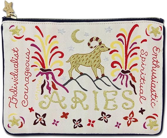 Astrology Zipper Pouch, 5x7 Travel Toiletry Bag, Makeup Bag, Dog Treat Pouch, or Travel Purse - Aries Keychain for men