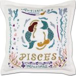 Catstudio Astrology Hand Embroidered Pillow, Pisces Zodiac Sign Decorative Throw Pillows, Embroidered Couch Pillows, Perfect Pisces Gifts, February Birthday Gifts, March Birthday - Pisces Pillow for men