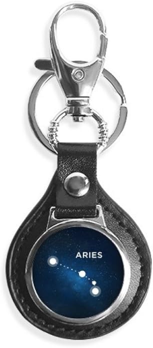 Aries Constellation Zodiac Sign Key Link Chain Ring Keyholder Finder Hook Metal - Aries Keychain for men