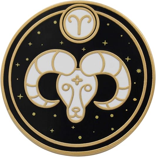 Astrological Sign Pin - Star Sign/Astrology Enamel Pins, Lapel Pins for Birth Sign, Great Gift for Anyone, Perfect Accessory for Jackets, Hats, Backpacks & Tops - Aries Keychain for men