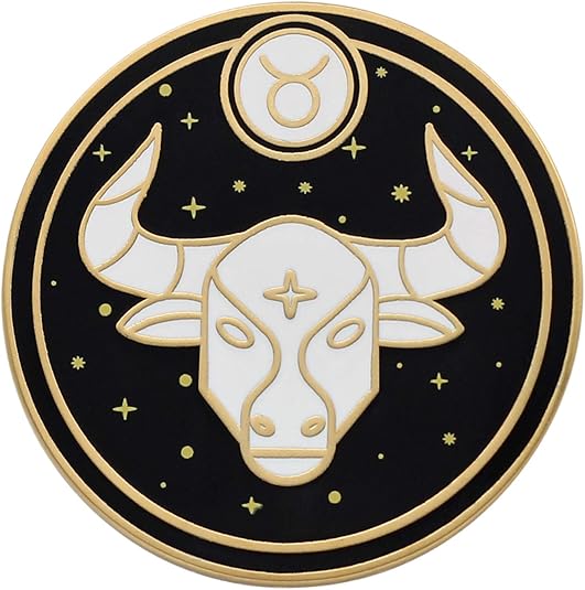 REAL SIC Astrological Sign Pin - Star Sign/Astrology Enamel Pins, Lapel Pins for Birth Sign, Great Gift for Anyone, Perfect Accessory for Jackets, Hats, Backpacks & Tops - Taurus Products for men