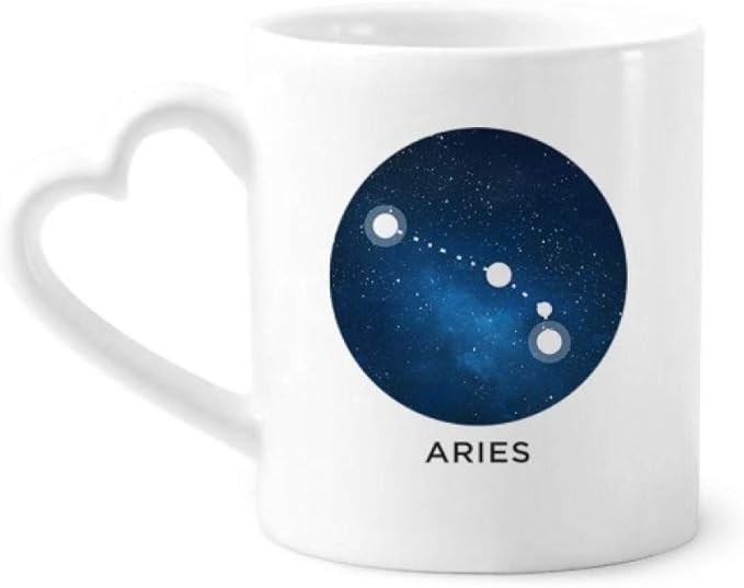 Aries Constellation Zodiac Sign Mug Coffee Ceramic Drinkware Glass Heart Cup - Aries Mug for men