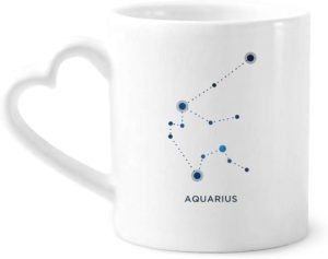 Aquarius Constellation Sign Zodiac Mug Coffee Ceramic Drinkware Glass Heart Cup - Aquarius Mug for men