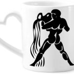 Constellation Aquarius Zodiac Sign Mug Coffee Ceramic Drinkware Glass Heart Cup - Aquarius Mug for men