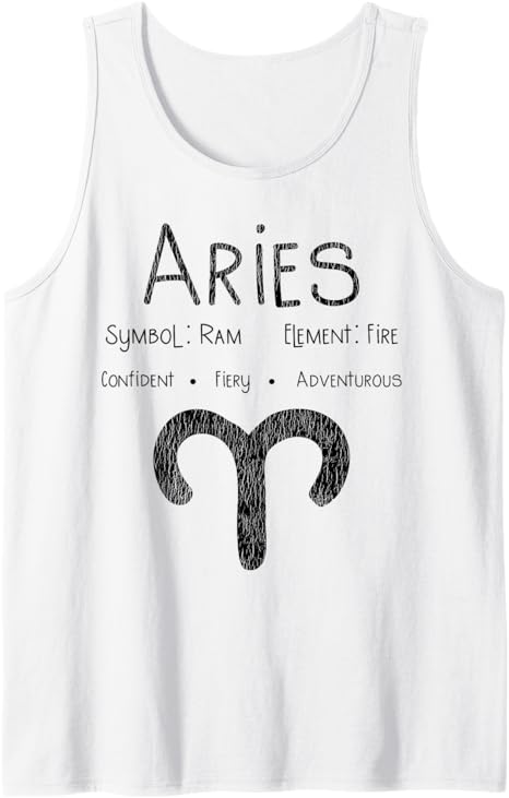 Vintage Aries Birthday Horoscope Zodiac Bday Sign Astrology Tank Top - Aries T-Shirt for men