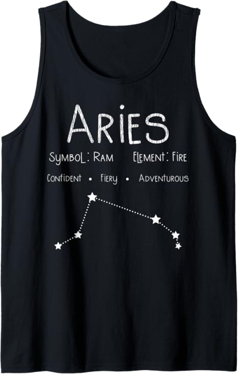 Vintage Distressed Aries Symbol Zodiac Sign Birthday Gift Tank Top - Aries T-Shirt for men