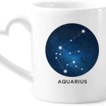 Aquarius Constellation Zodiac Sign Mug Coffee Ceramic Drinkware Glass Heart Cup - Aquarius Mug for men