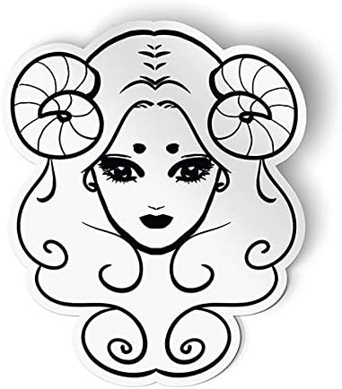 GT Graphics Express Aries Girl Pretty Zodiac Sign - Vinyl Sticker Waterproof Decal - Aries Sticker for men