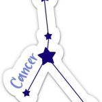 Squiddy Cancer Zodiac Sign Stars Cute - Vinyl Sticker (7" Tall) - Cancer Car Accessories for men
